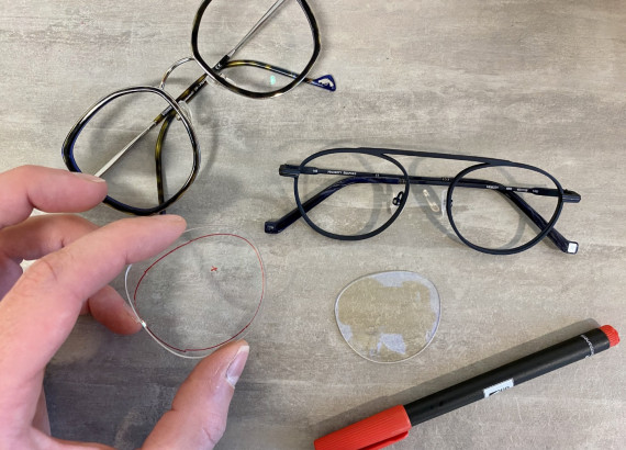 retaille verres lunettes